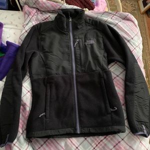Black and purple women’s North Face jacket